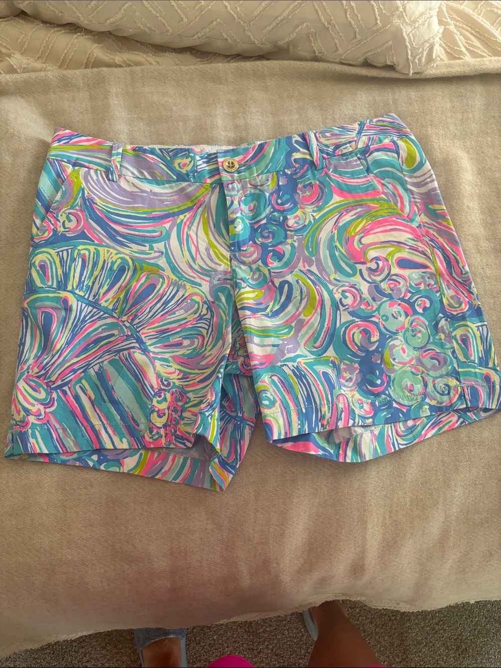 Lilly Pulitzer Vibrant Multi-Color Swirl Print Shorts